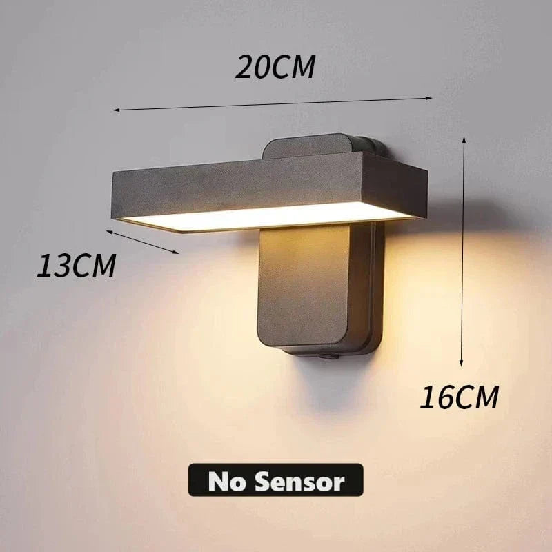 Lisslune | PIR Motion Sensor Outdoor Wall Light | IP65 Waterproof, Rotatable Design & Adjustable Length for Gardens and Entrances