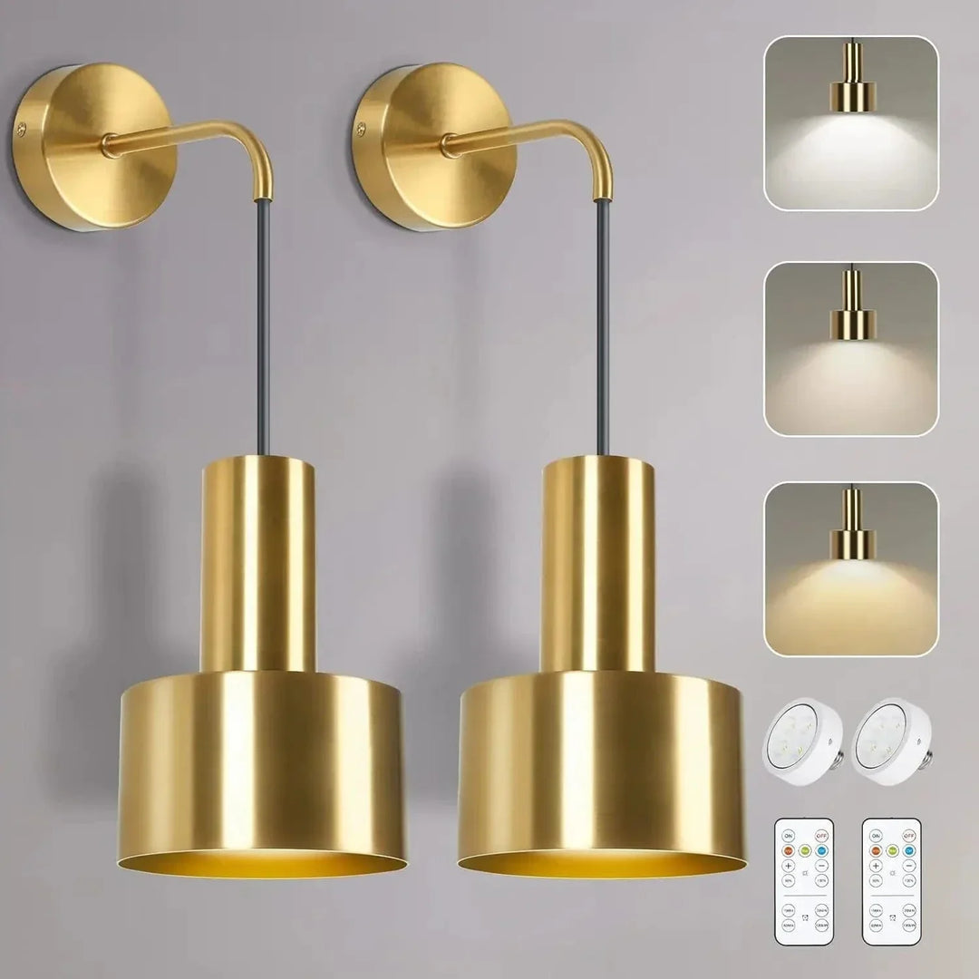 Lisslune | Wireless Rechargeable Wall Lamp | Remote Control, Adjustable Brightness & Color Temperature for Bedrooms and Foyers