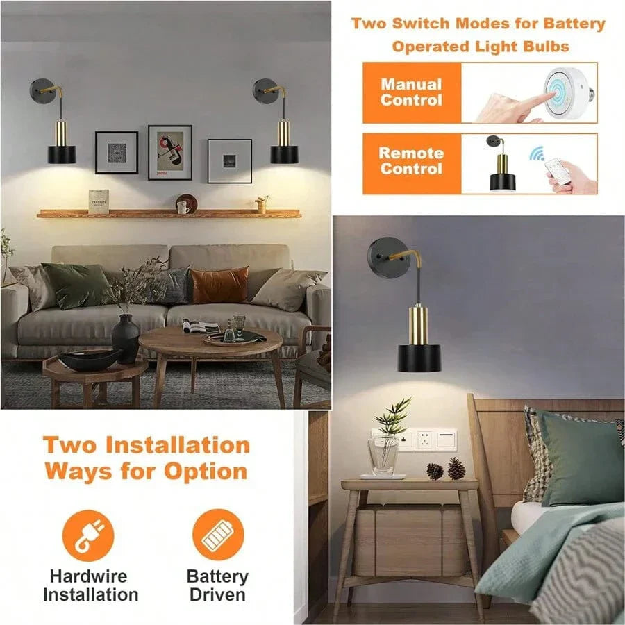 Lisslune | Wireless Rechargeable Wall Lamp | Remote Control, Adjustable Brightness & Color Temperature for Bedrooms and Foyers