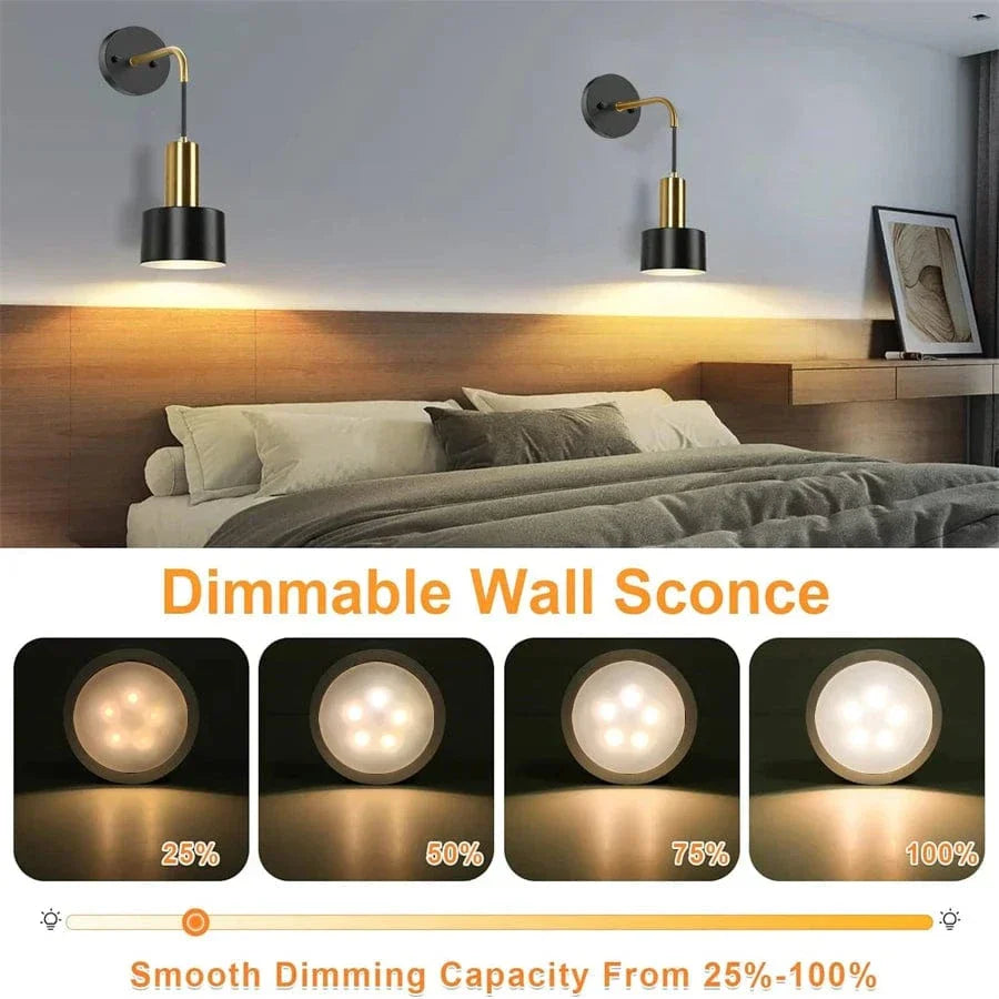 Lisslune | Wireless Rechargeable Wall Lamp | Remote Control, Adjustable Brightness & Color Temperature for Bedrooms and Foyers