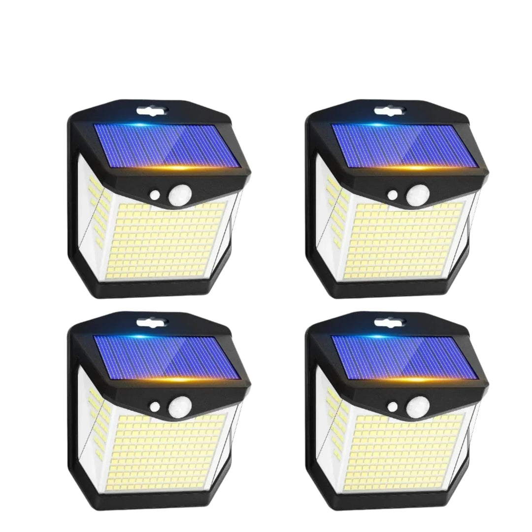 Lisslune | 2x Solar LED Wall Light with Motion Sensor | Waterproof, 270° Wide Angle & 3 Modes for Outdoor Security in Gardens and Yards