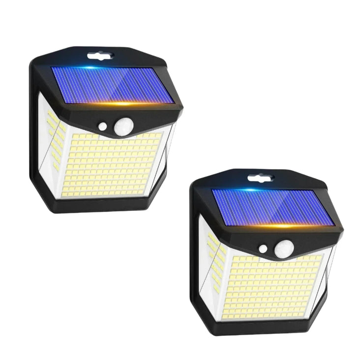 Lisslune | 2x Solar LED Wall Light with Motion Sensor | Waterproof, 270° Wide Angle & 3 Modes for Outdoor Security in Gardens and Yards