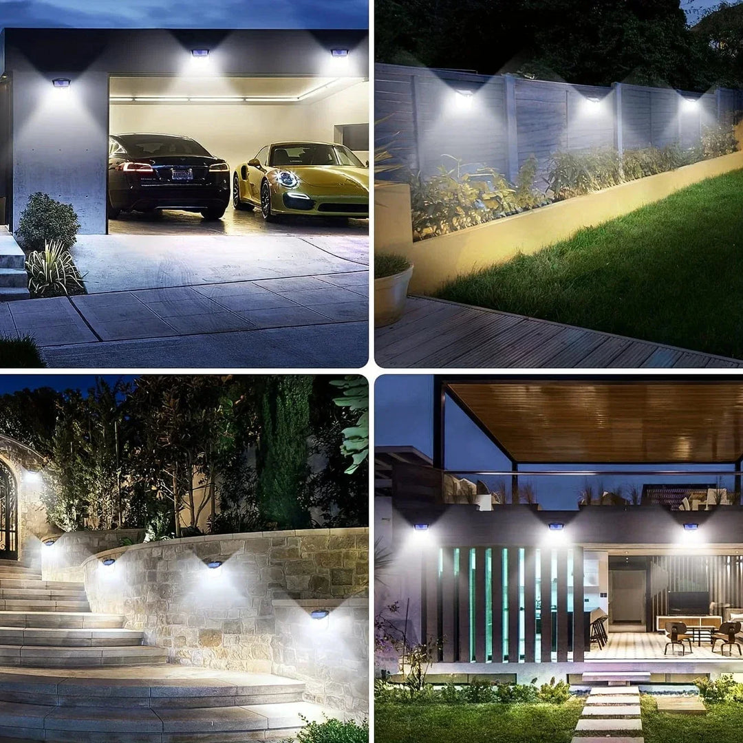 Lisslune | 2x Solar LED Wall Light with Motion Sensor | Waterproof, 270° Wide Angle & 3 Modes for Outdoor Security in Gardens and Yards