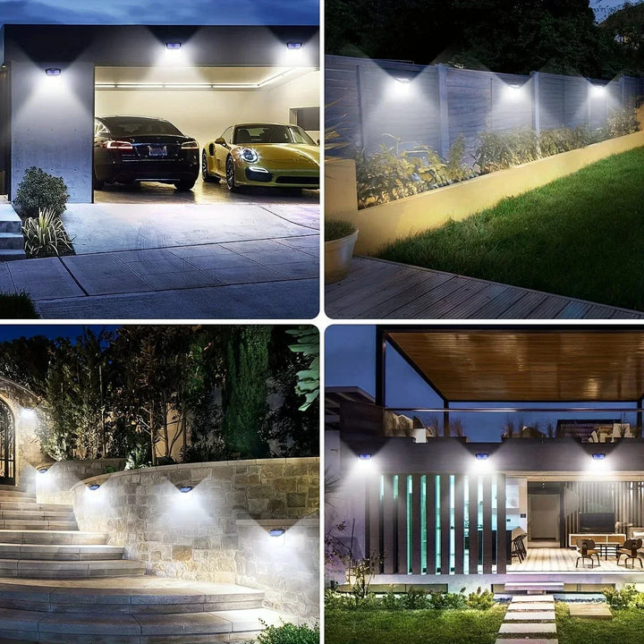 Lisslune | 2x Solar LED Wall Light with Motion Sensor | Waterproof, 270° Wide Angle & 3 Modes for Outdoor Security in Gardens and Yards