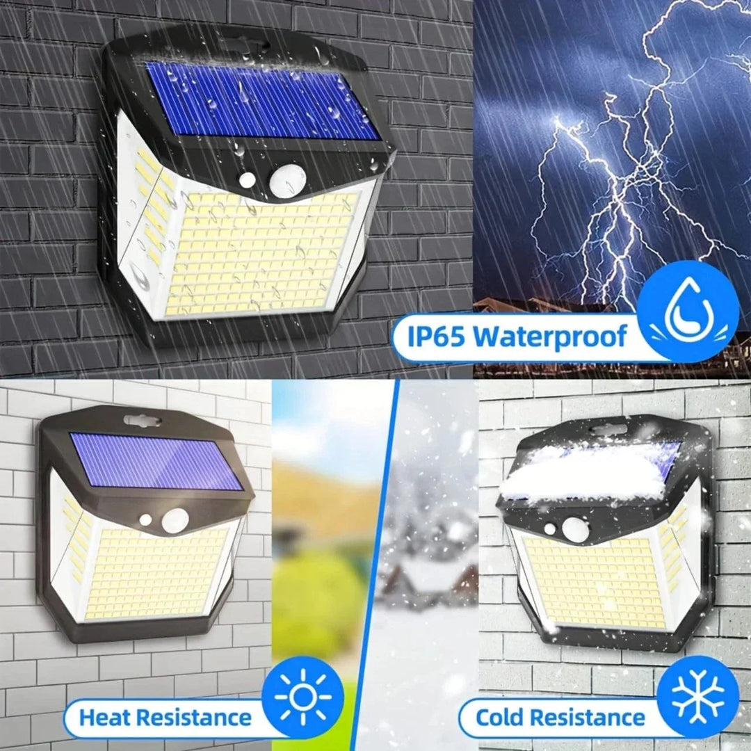 Lisslune | 2x Solar LED Wall Light with Motion Sensor | Waterproof, 270° Wide Angle & 3 Modes for Outdoor Security in Gardens and Yards