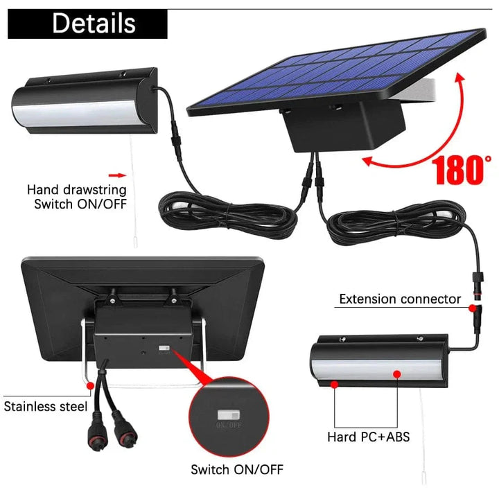 Lisslune | Solar Pendant Outdoor Light | Dual or Single Head, IP65 Waterproof & Ideal for Patios, Barns, and Indoor Spaces