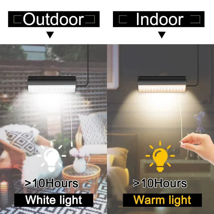 Lisslune | Solar Pendant Outdoor Light | Dual or Single Head, IP65 Waterproof & Ideal for Patios, Barns, and Indoor Spaces