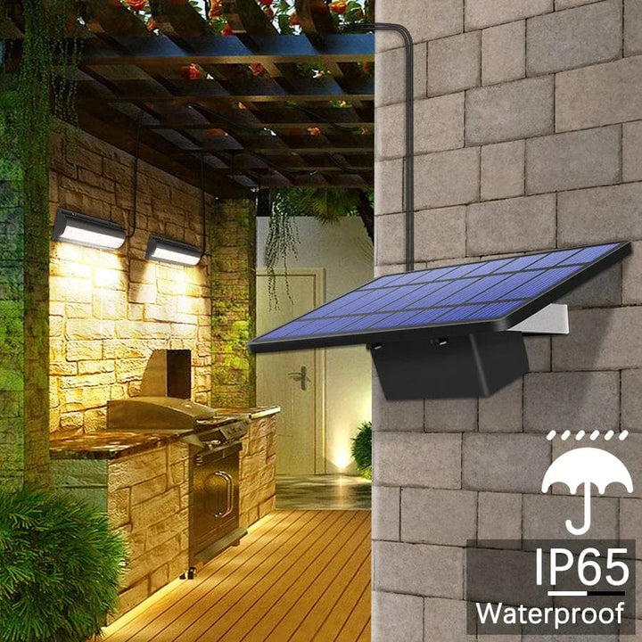 Lisslune | Solar Pendant Outdoor Light | Dual or Single Head, IP65 Waterproof & Ideal for Patios, Barns, and Indoor Spaces