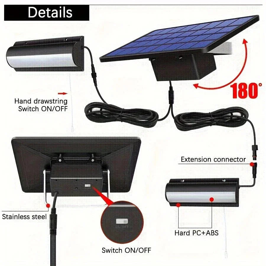 Lisslune | Solar Pendant Outdoor Light | Dual or Single Head, IP65 Waterproof & Ideal for Patios, Barns, and Indoor Spaces