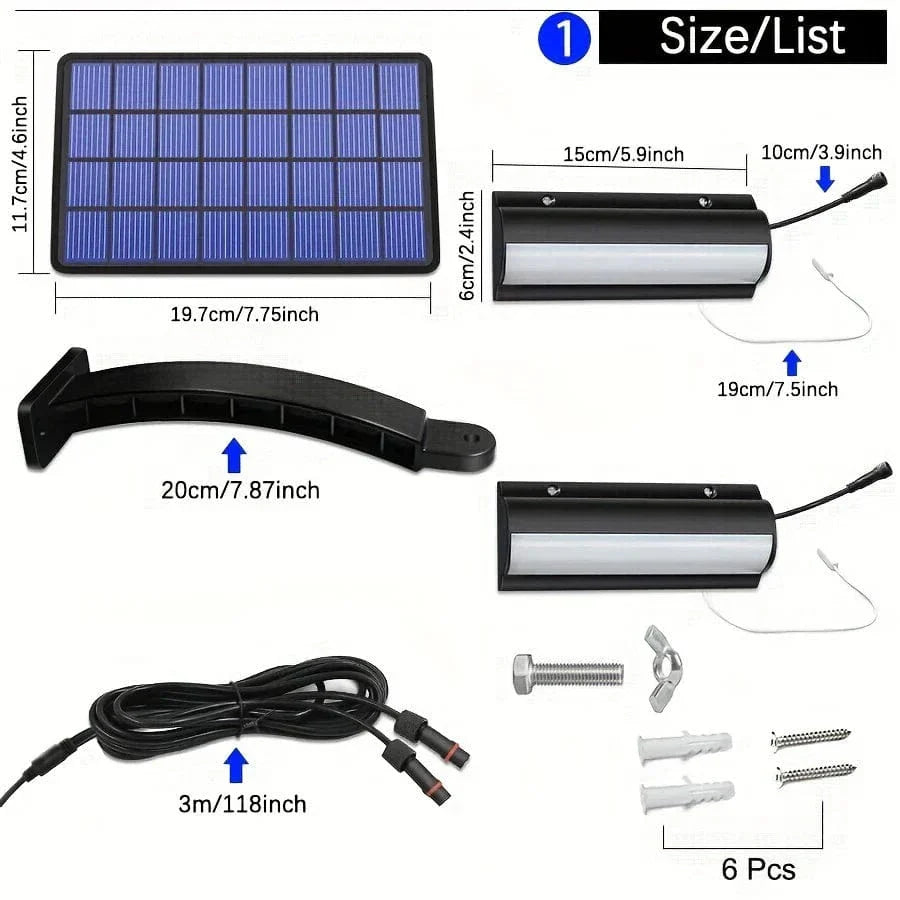Lisslune | Solar Pendant Outdoor Light | Dual or Single Head, IP65 Waterproof & Ideal for Patios, Barns, and Indoor Spaces
