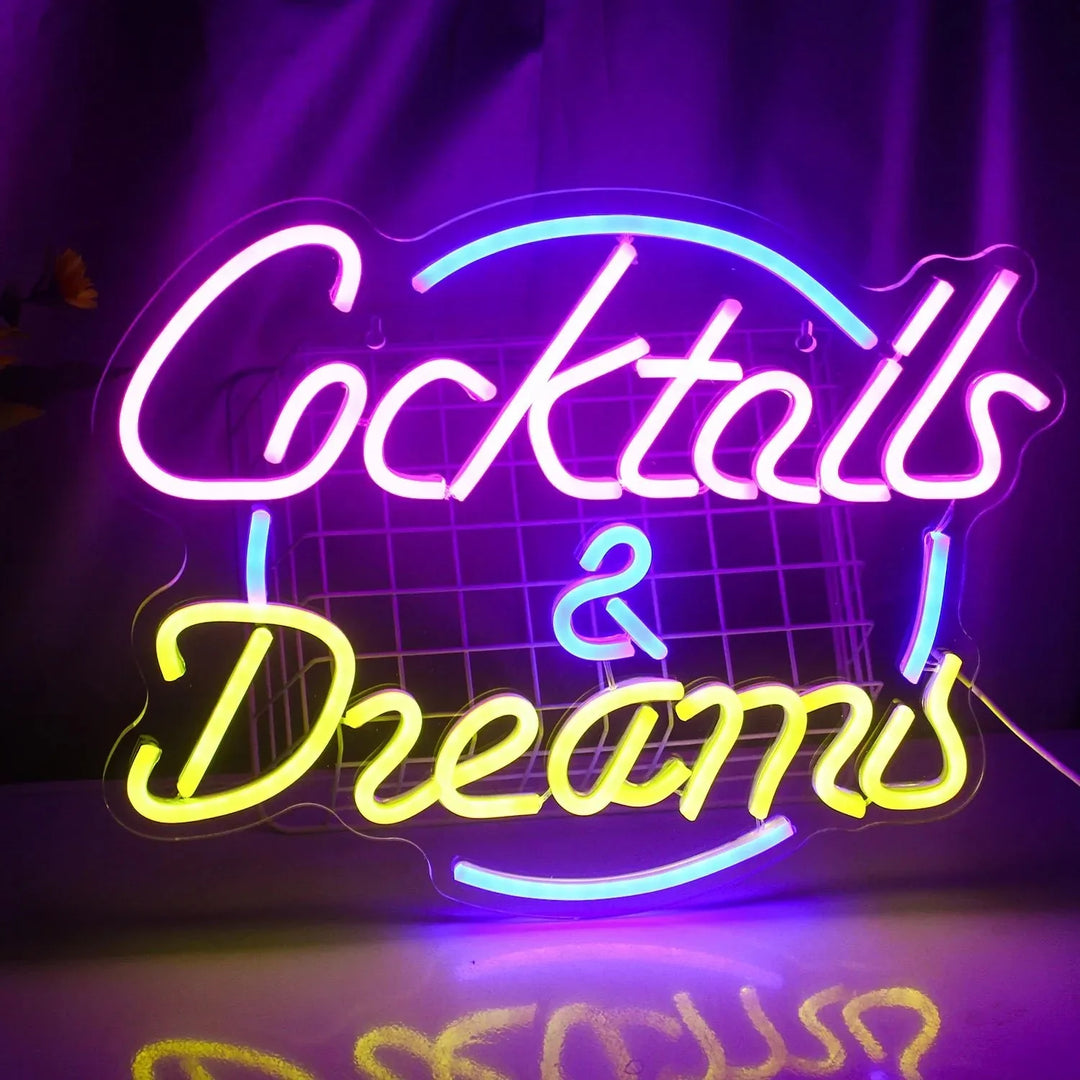 Lisslune | Lively Cocktails & Beer LED Neon Wall Sign