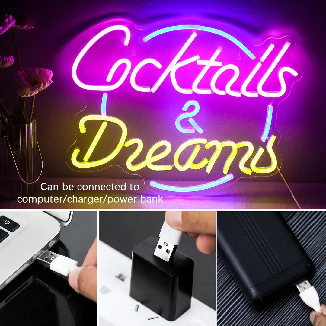 Lisslune | Lively Cocktails & Beer LED Neon Wall Sign