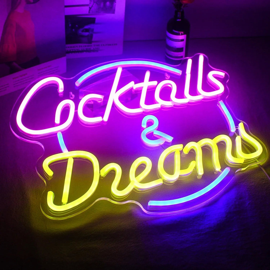 Lisslune | Lively Cocktails & Beer LED Neon Wall Sign