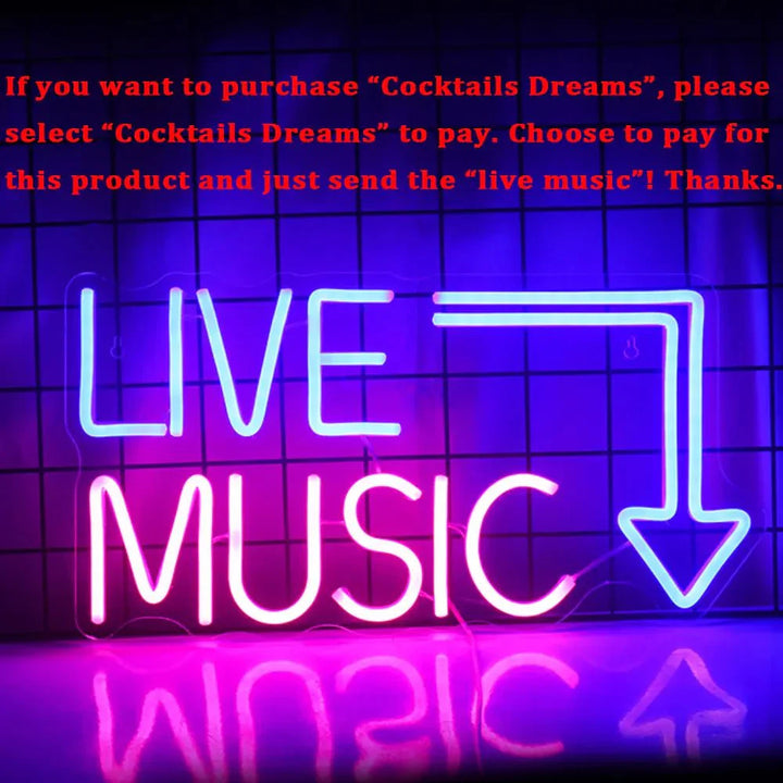 Lisslune | Lively Cocktails & Beer LED Neon Wall Sign