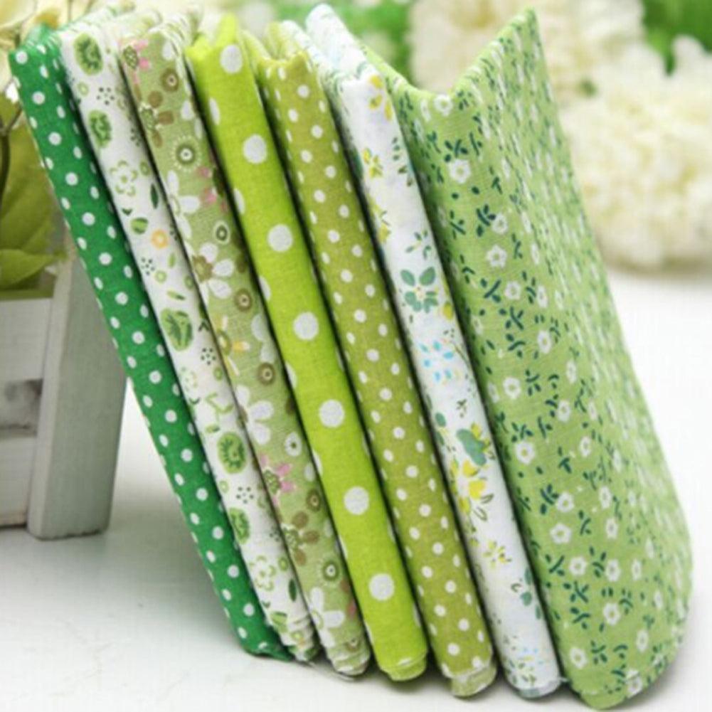 Lisslune | Beautiful Flower & Polka Dot Cotton Fabric Squares Set - 7 Unique Designs, 25x25cm