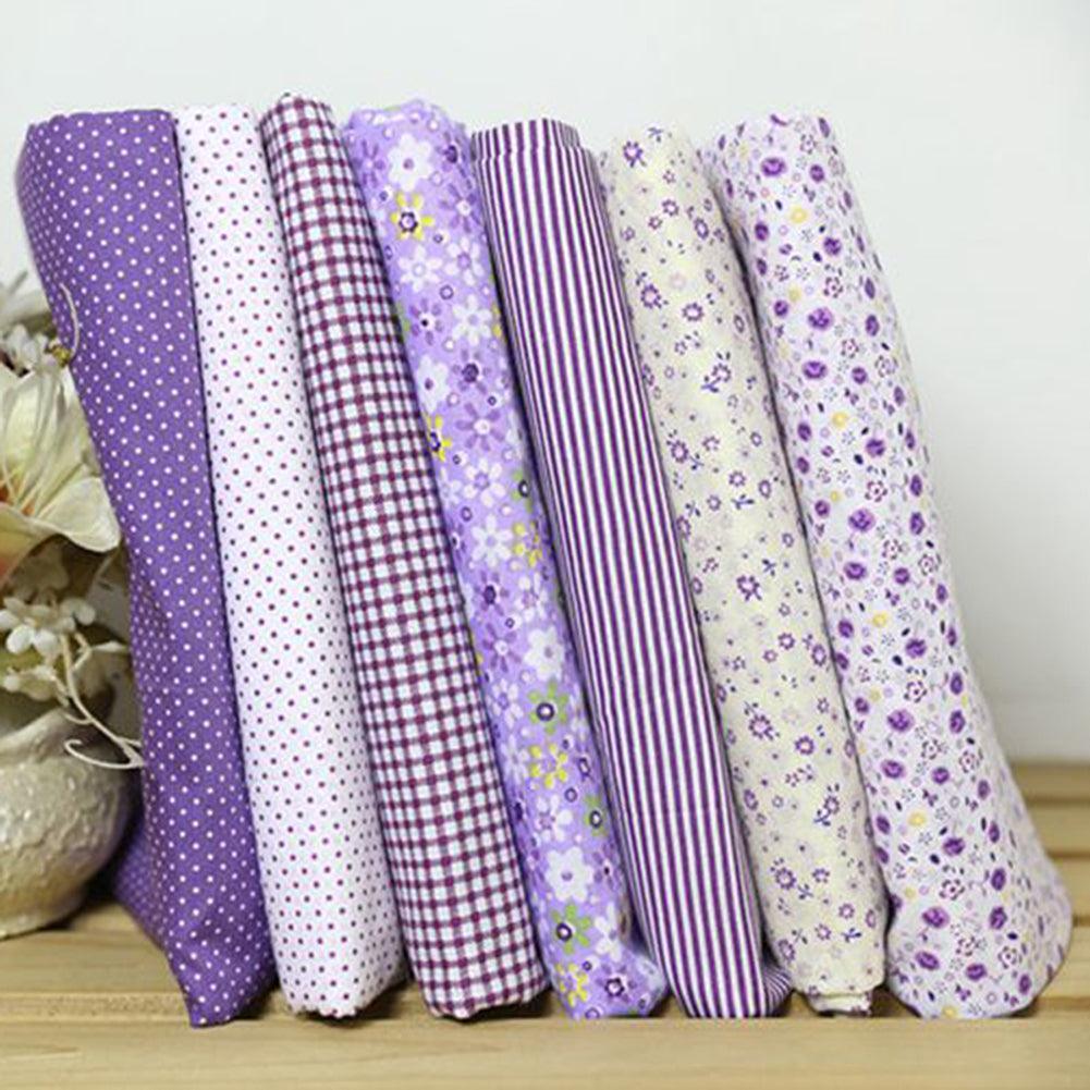 Lisslune | Beautiful Flower & Polka Dot Cotton Fabric Squares Set - 7 Unique Designs, 25x25cm