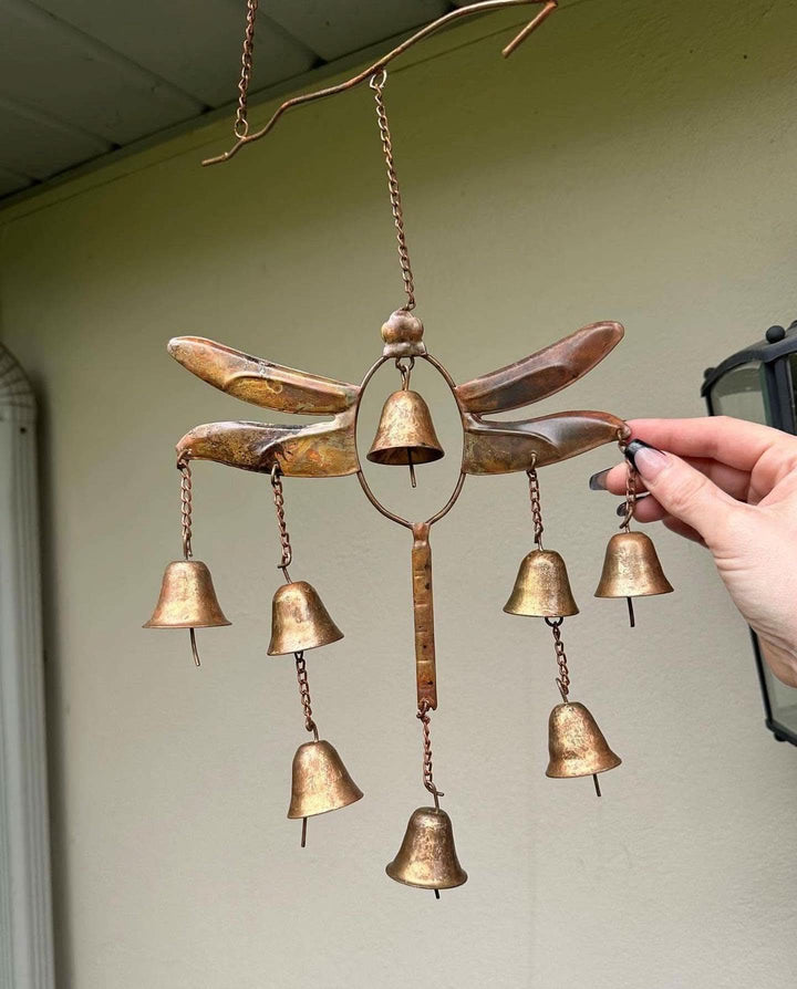 Lisslune | Dragonfly Wind Chime with Bells Handmade Decor