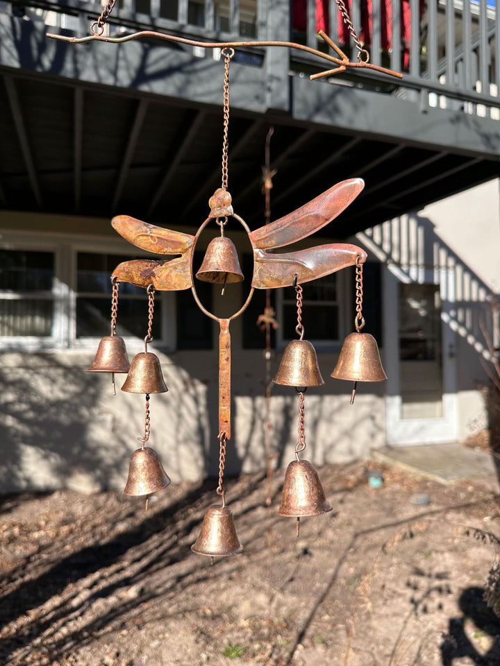 Lisslune | Dragonfly Wind Chime with Bells Handmade Decor