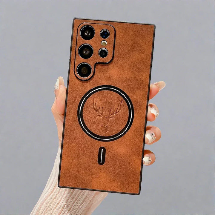 Lisslune | Leather Case for Samsung Phone | Magnetic Wireless Charging Case