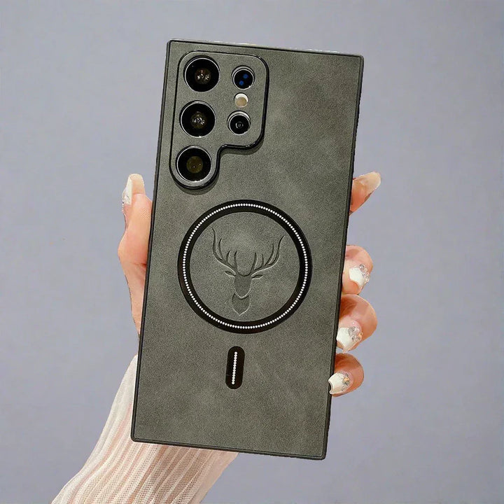 Lisslune | Leather Case for Samsung Phone | Magnetic Wireless Charging Case