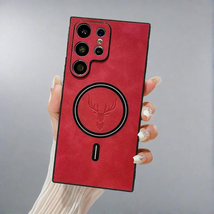 Lisslune | Leather Case for Samsung Phone | Magnetic Wireless Charging Case
