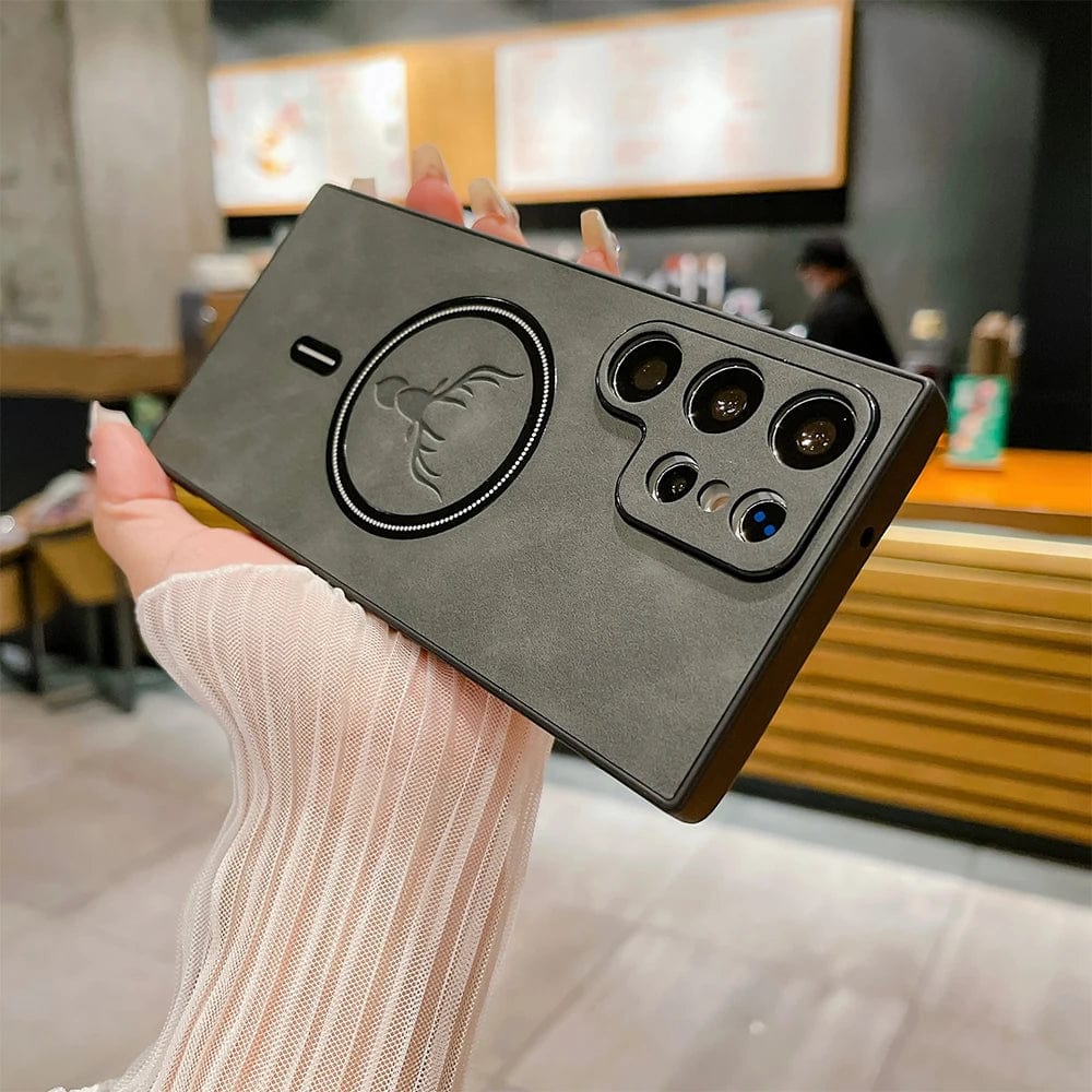 Lisslune | Leather Case for Samsung Phone | Magnetic Wireless Charging Case