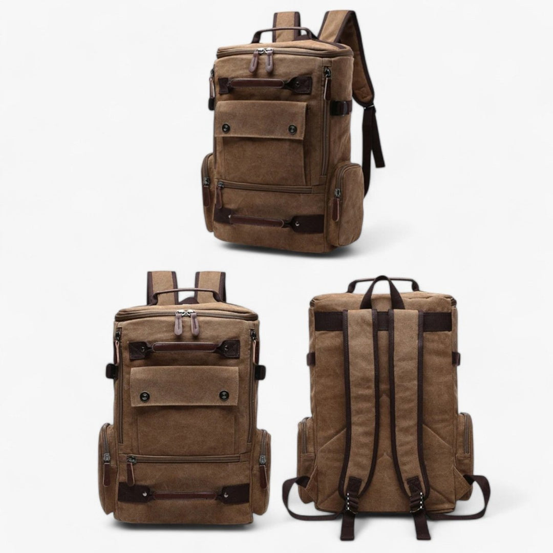 Lisslune | TIMECARRY – Vintage Canvas Backpack with Laptop Compartment