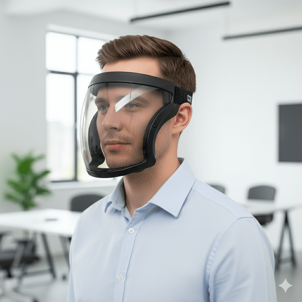 Lisslune | VISIONSAFE – Full-Coverage Adjustable Face Shield with Anti-Fog & PM2.5 Filter