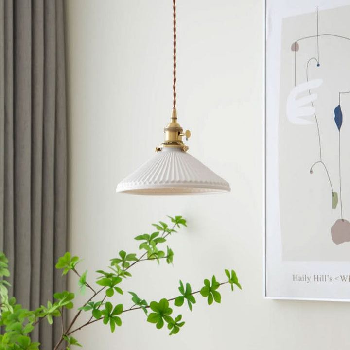 Lisslune | Scandinavian White Ceramic Pendant Light