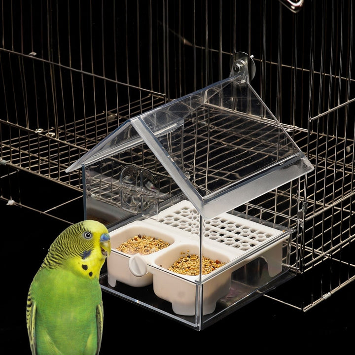 Lisslune | External Bird Feeder and Bathhouse – Space-Saving Anti-Spill Feeding Solution