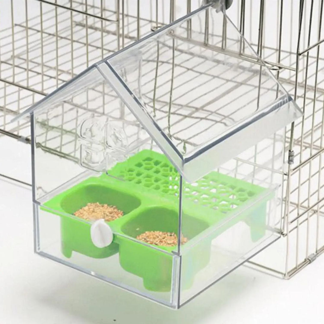 Lisslune | External Bird Feeder and Bathhouse – Space-Saving Anti-Spill Feeding Solution