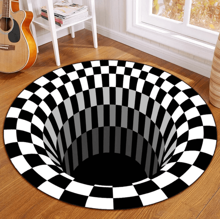 Lisslune | 3D Illusion Vortex Rug – Round Polyester Floor Mat