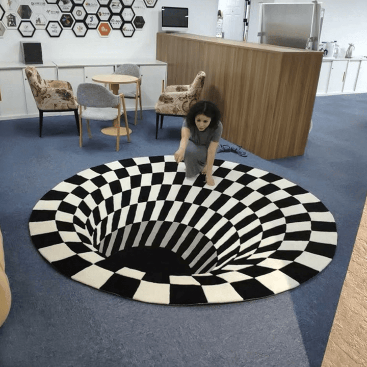 Lisslune | 3D Illusion Vortex Rug – Round Polyester Floor Mat