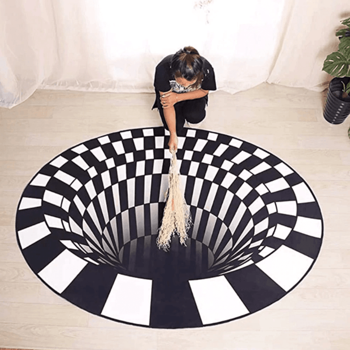 Lisslune | 3D Illusion Vortex Rug – Round Polyester Floor Mat