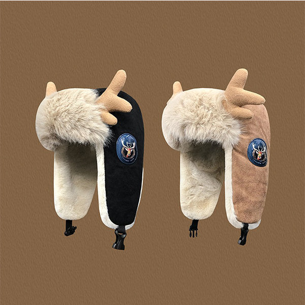 Lisslune | Deer Antler Winter Earflap Hat