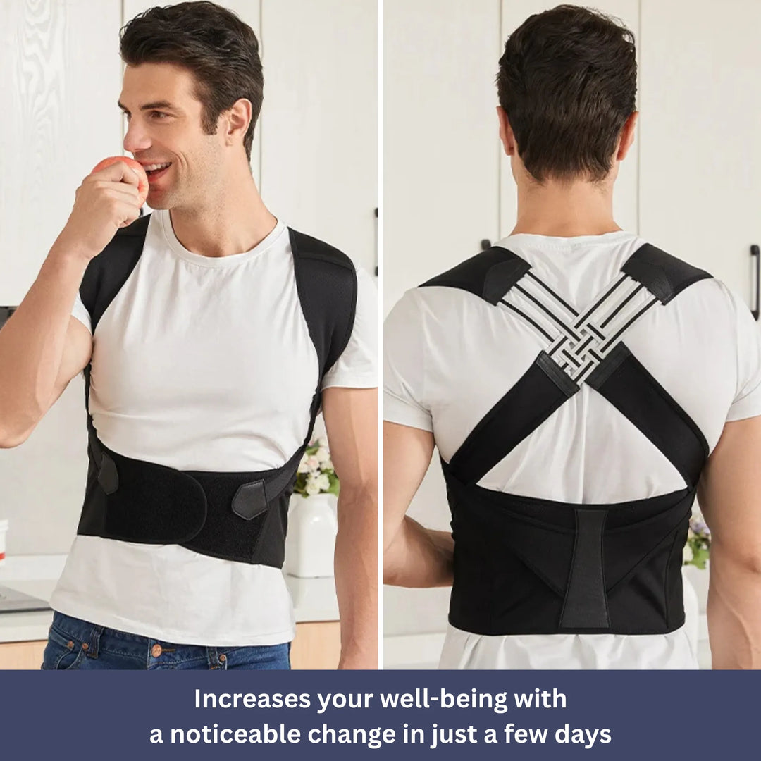 Lisslune | Back Support and Posture Corrector | Adjustable, Comfortable & Ideal for Improving Confidence and Posture