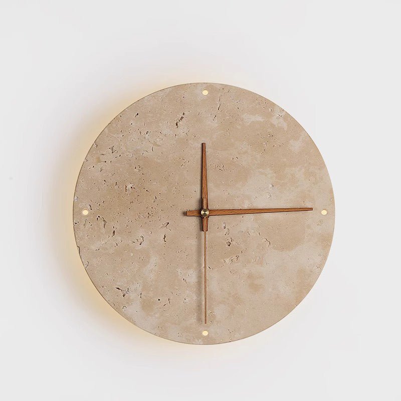 Lisslune | Awaken your space with the Wabi-sabi wall clock made of travertine