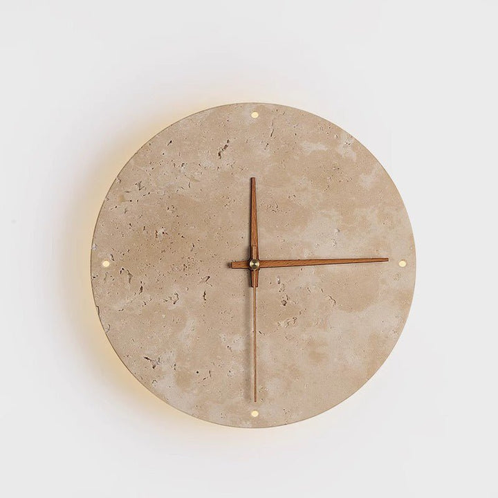 Lisslune | Awaken your space with the Wabi-sabi wall clock made of travertine