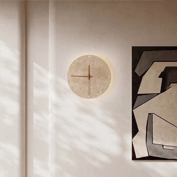 Lisslune | Awaken your space with the Wabi-sabi wall clock made of travertine