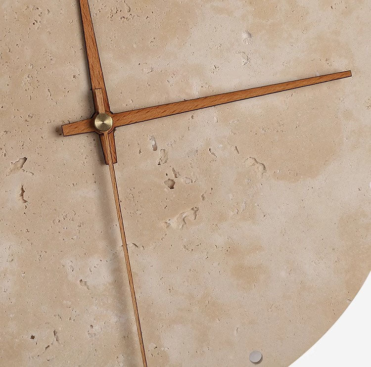 Lisslune | Awaken your space with the Wabi-sabi wall clock made of travertine