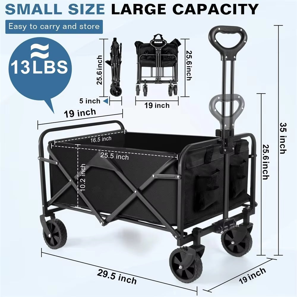 Lisslune | Heavy-Duty Foldable Wagon with All-Terrain Wheels