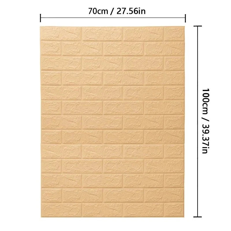 Lisslune | WALLFORM – 3D Foam Brick Pattern Wallpaper