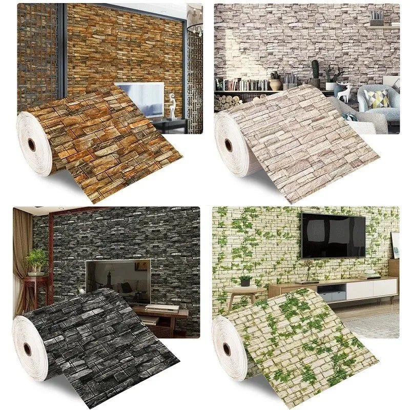 Lisslune | WALLFORM – 3D Foam Brick Pattern Wallpaper