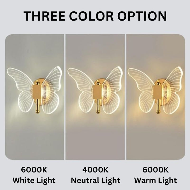 Lisslune | FloraVyne LED Wall Light – Butterfly-shaped design lamp with 3 light modes energy-saving and elegant