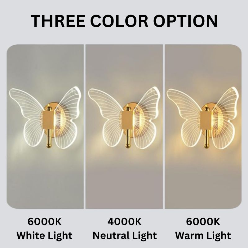 Lisslune | Butterfly-Shaped LED Wall Lamp with Three Lighting Modes
