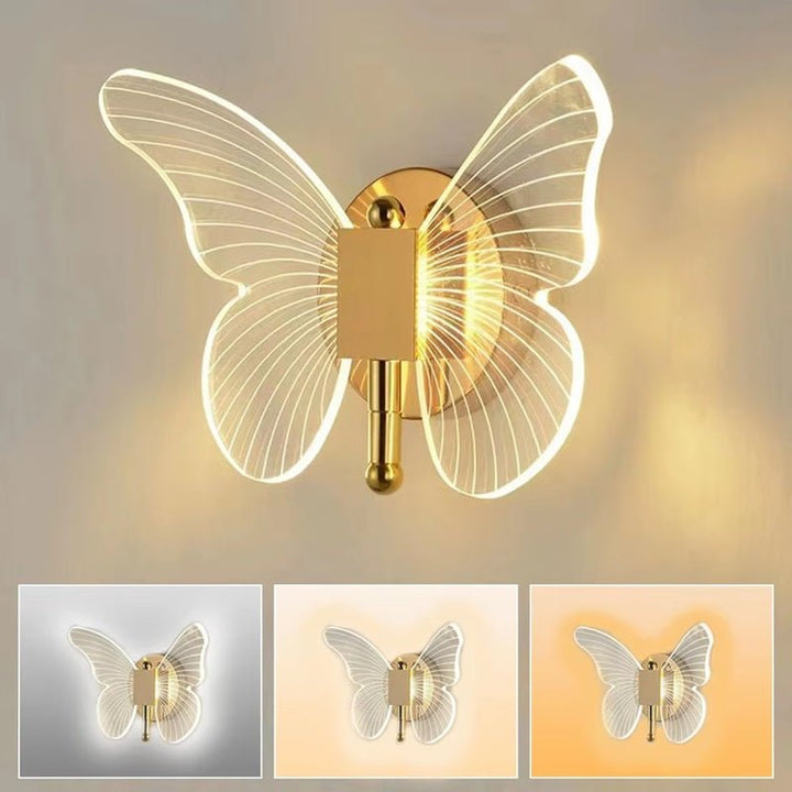 Lisslune | FloraVyne LED Wall Light – Butterfly-shaped design lamp with 3 light modes energy-saving and elegant