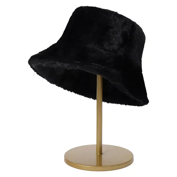 Lisslune | Women’s Synthetic Rabbit Fur Autumn Bucket Hat – Lorna
