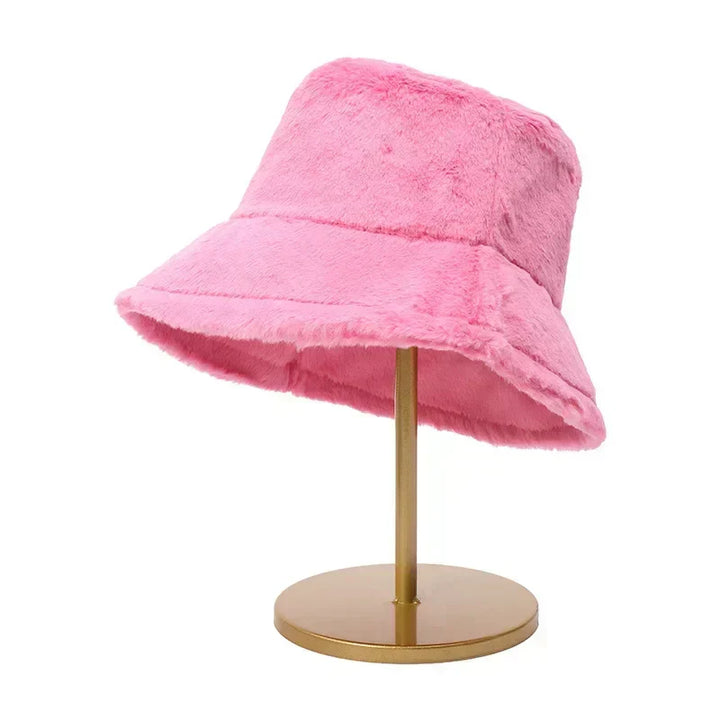 Lisslune | Women’s Synthetic Rabbit Fur Autumn Bucket Hat – Lorna