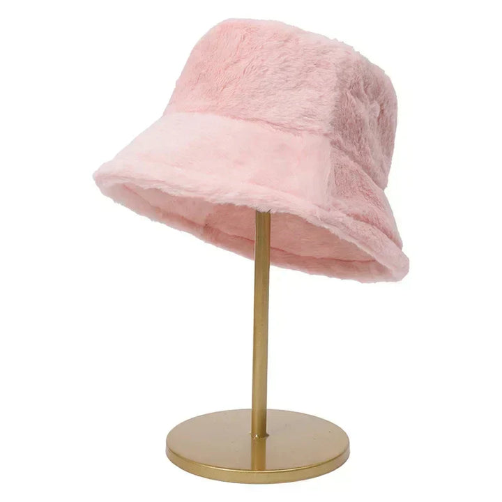 Lisslune | Women’s Synthetic Rabbit Fur Autumn Bucket Hat – Lorna