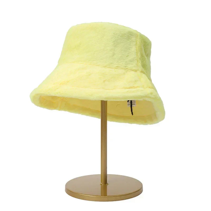 Lisslune | Women’s Synthetic Rabbit Fur Autumn Bucket Hat – Lorna